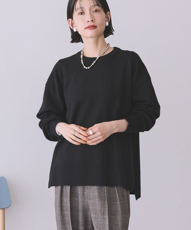 AMERICAN HOLIC 【WEB限定】バイパチサイドスリットニットプルオーバー Black