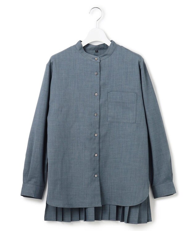 J.PRESS YORK STREET 【WOMEN】バックプリーツブラウス ダルブルー系