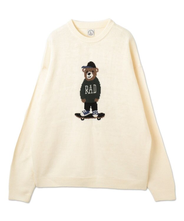 WEGO アニマルジャガードニットプルオーバー ホワイトアイボリー