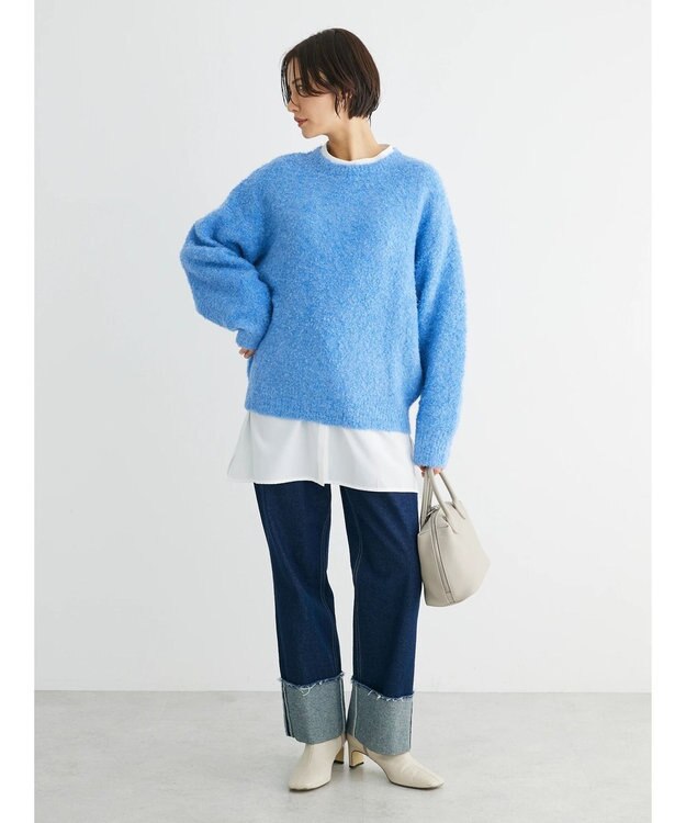 Green Parks ブークレーニットプルオーバー Sax