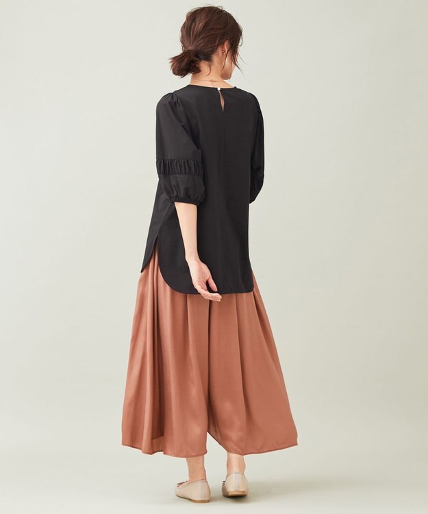 ANY 【ウエストゴム】ダルサテン スカーチョ コーラル