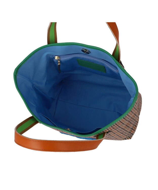 tsumori chisato CARRY ウールチェック ハンドバッグ オレンジ