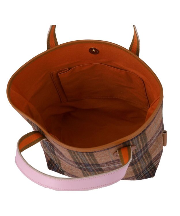 tsumori chisato CARRY ウールチェック ハンドバッグ ピンク