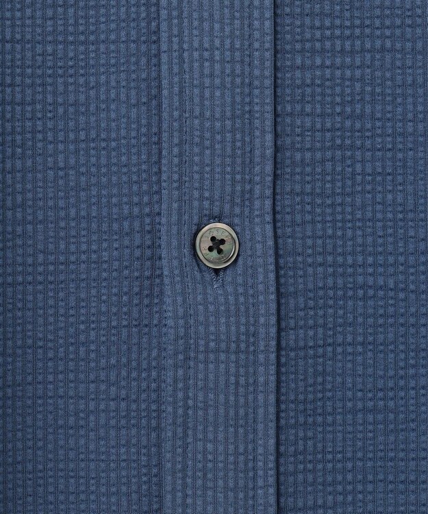 JOSEPH HOMME コンパクトサッカージャージー　レギュラーカラー半袖シャツ ダルブルー系