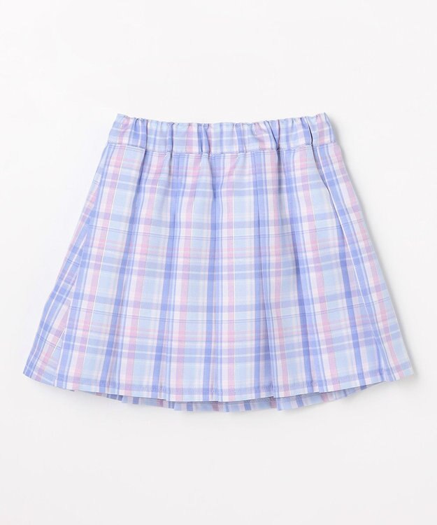 ANY KIDS チェックプリーツスカパン サックスブルー