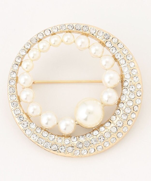 組曲 フルムーンパールブローチ ゴールド系