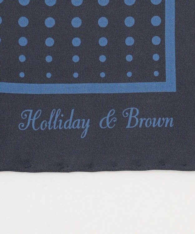 JOSEPH ABBOUD ドットプリント　スカーフ ネイビー系5