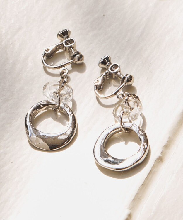 ANY SIS 【美人百花7月号掲載】トリプルリング イヤリング シルバー