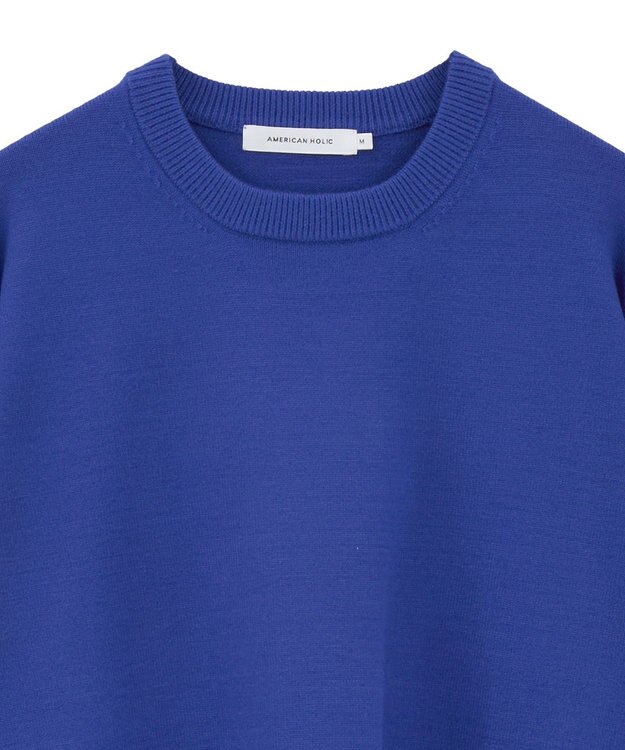 AMERICAN HOLIC 【WEB限定】バイパチサイドスリットニットプルオーバー Blue