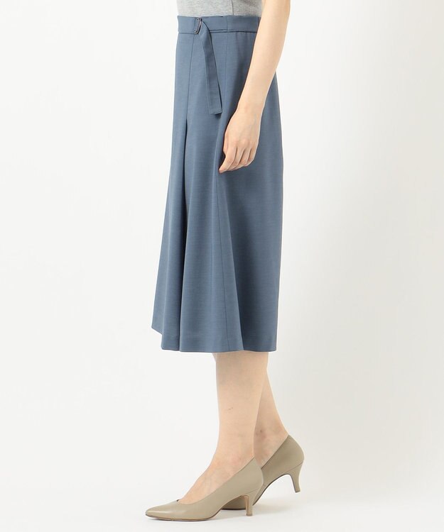 J.PRESS LADIES 【洗える】ドライタッチツイルストレッチ スカート ダルブルー系