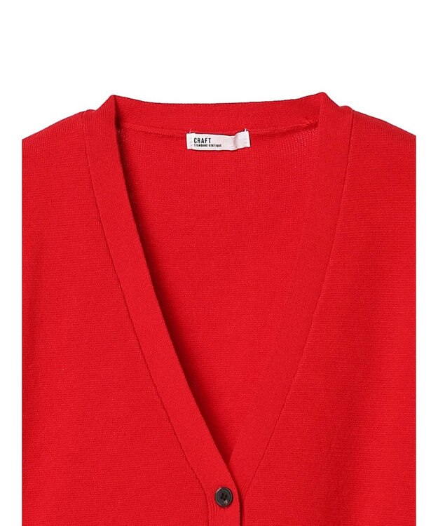 CRAFT STANDARD BOUTIQUE ＶネックＢＩＧシルエットカーディガン Red