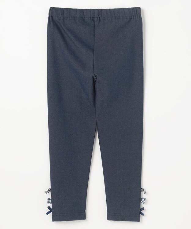 ANY KIDS 裾リボン 無地レギンス ネイビー