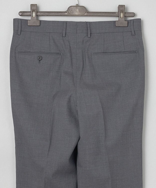 GOTAIRIKU ロングセラー【洗える/折り目加工/シワになりにくい/ウエストアジャスター】ウォッシャブル サマーウール100％パンツ_定番色(1タック)25年モデル ライトグレー系