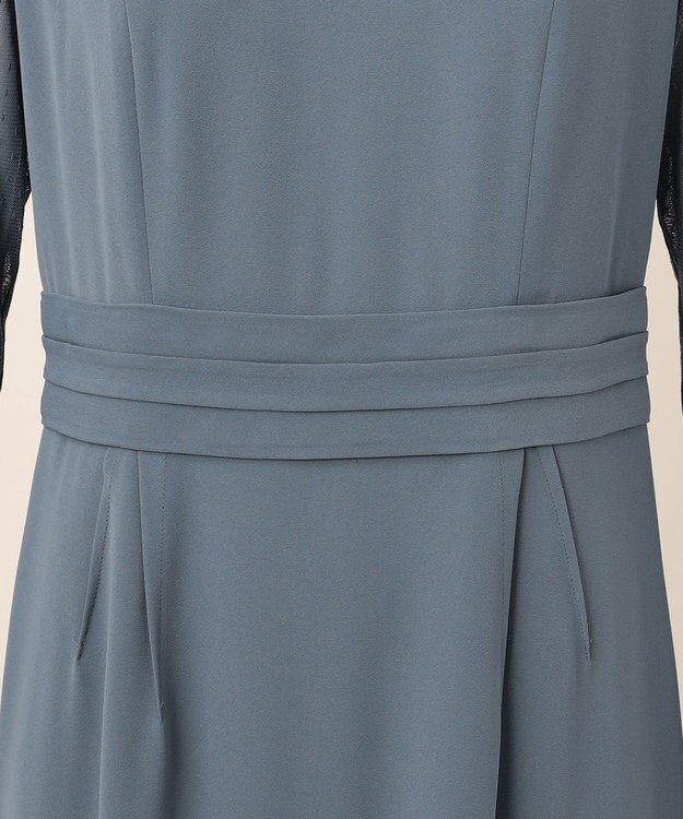 23区 L 【APPLAUDIR】ダブルクロス ドレス ブルーグレー系