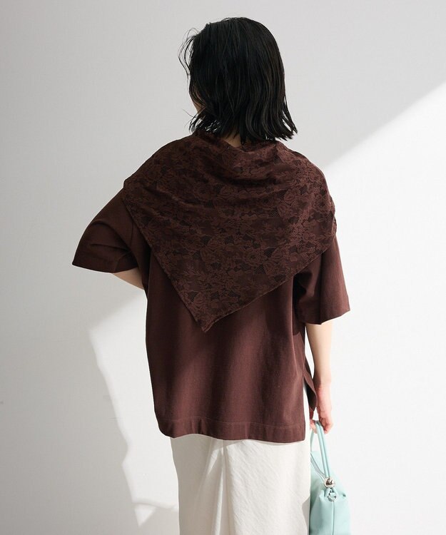Green Parks ＳＥＴ２点フォトＴシャツ＋レーススカーフ Brown