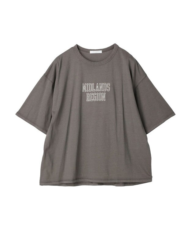 Green Parks ５分袖ピグメントロゴプルオーバー Gray