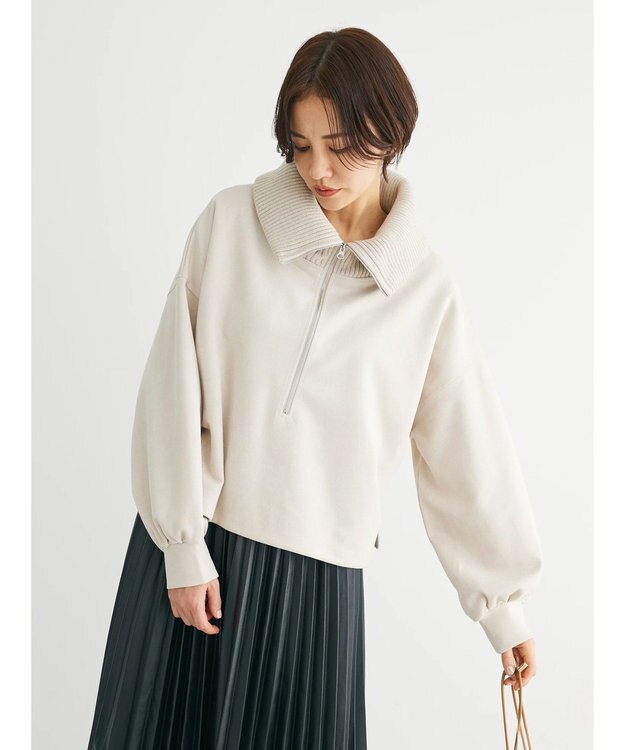 Green Parks ・ＥＬＥＮＣＡＲＥ　ＤＵＥ　スエードポンチハーフＺＩＰ Ivory