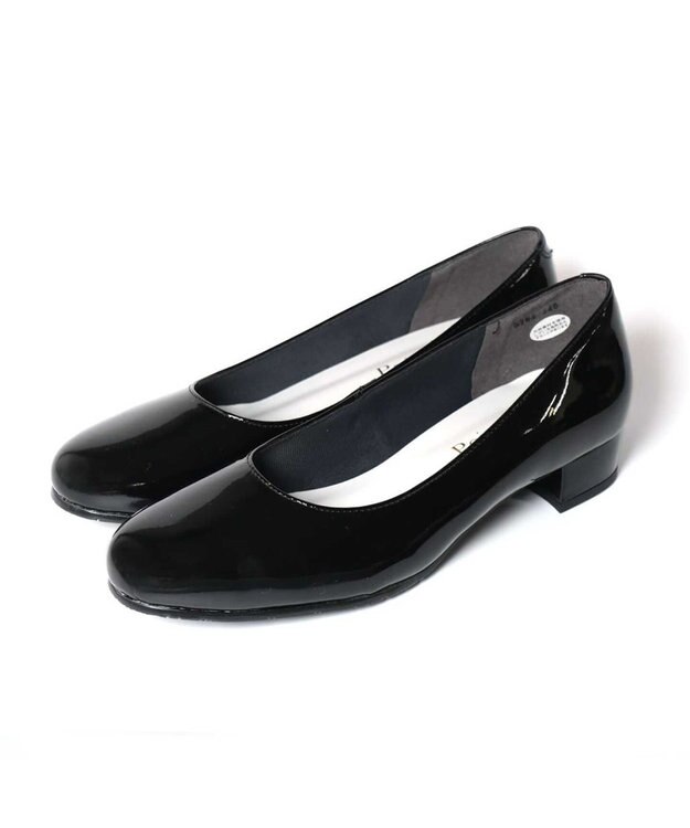 Pointer 日本製 本革 生活防水機能付きパンプス ブラック(エナメル)