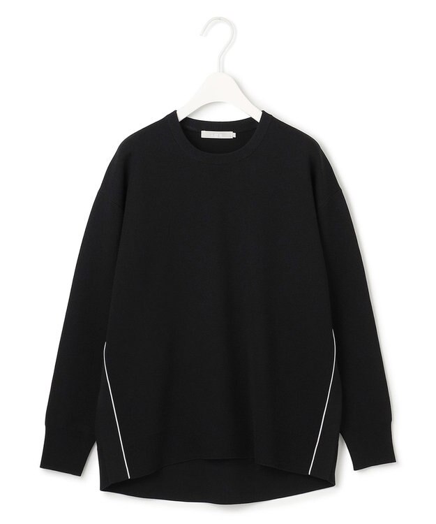 ICB L 【洗える】 シンセティックダブルフェイス ニットプルオーバー ブラック系