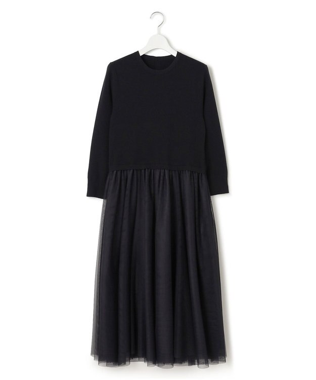 23区 【洗える】チュールコンビ ワンピース ネイビー系