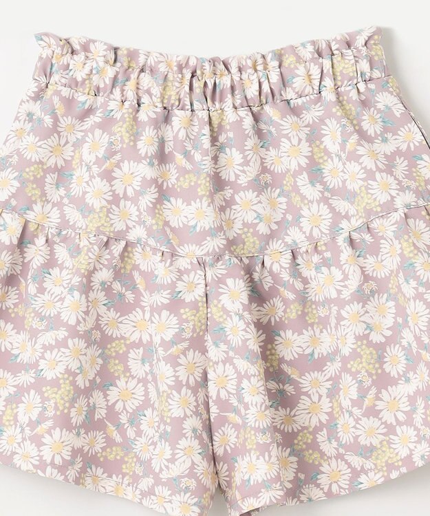 ANY KIDS 総柄フリル キュロット ラベンダー×マーガレット