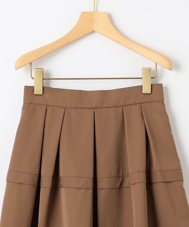 組曲 フリルタフタ フレアスカート モカブラウン系