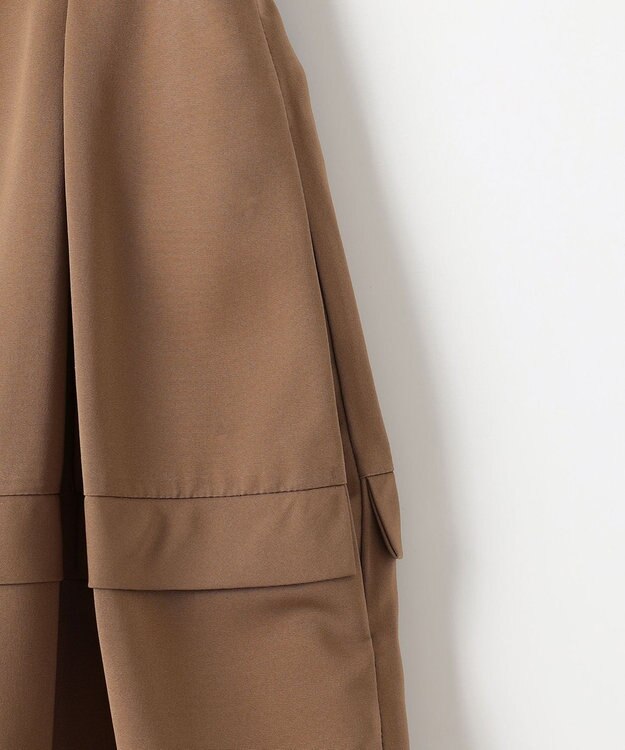 組曲 フリルタフタ フレアスカート モカブラウン系