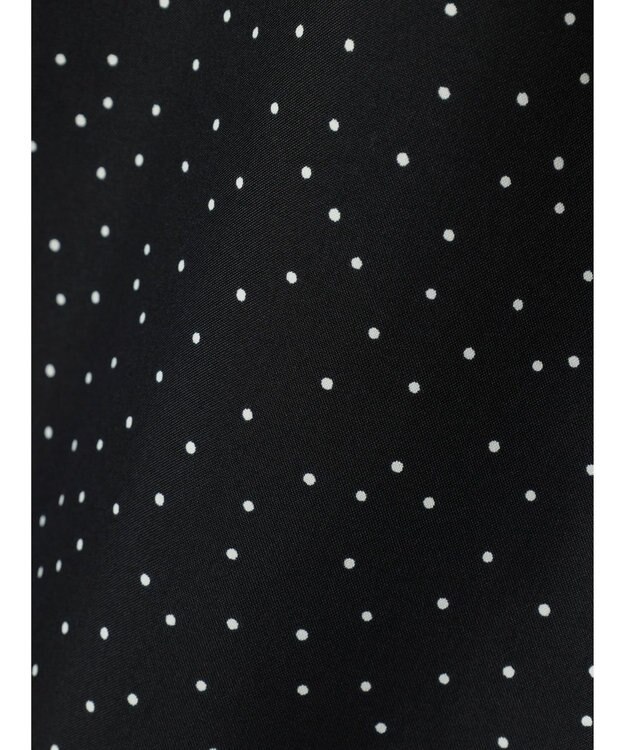 Green Parks ＢＰ　ケア楽　スタンドフリルブラウス Dot Black