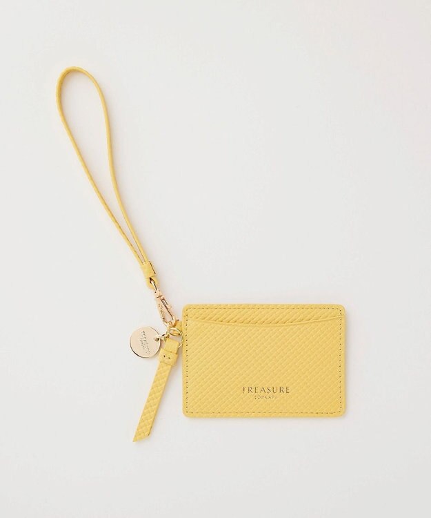 TOPKAPI 【TREASURE TOPKAPI】クロスエンボス レザー パスケース レモンイエロー