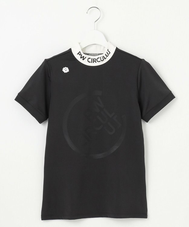 PW CIRCULUS 【UVカット / 吸水速乾 / 伸縮性抜群】【WOMEN】バックメッシュ切り替えモックT ゴルフウェア レディース ブラック系