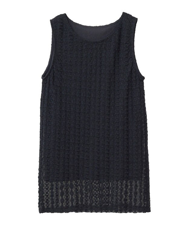 earth music&ecology ストレッチレースタンクトップ Black