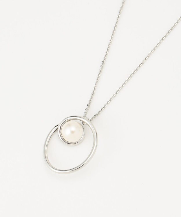 J.PRESS LADIES カーブパール ネックレス シルバー系
