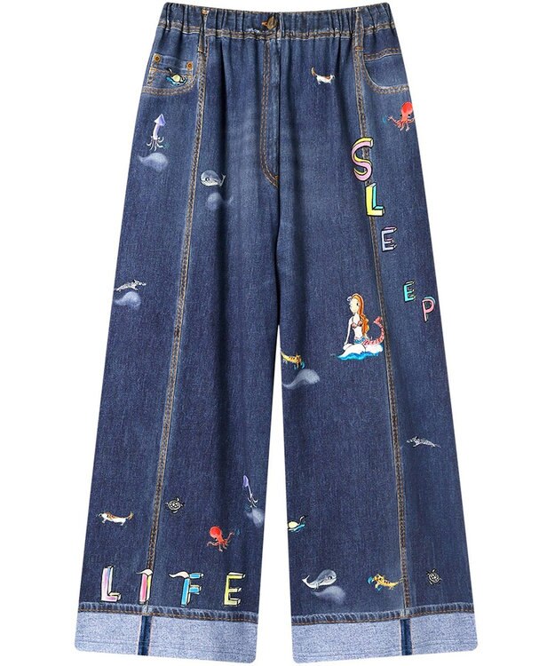 tsumori chisato SLEEP ツモリチサト ボトムス 綿100%(本体) ワイドパンツ 長ズボン ルームウエア レディース UOX510 /ワコール コン