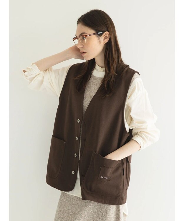 CRAFT STANDARD BOUTIQUE 【リサイクル】ヘビーツイルワークベスト Brown