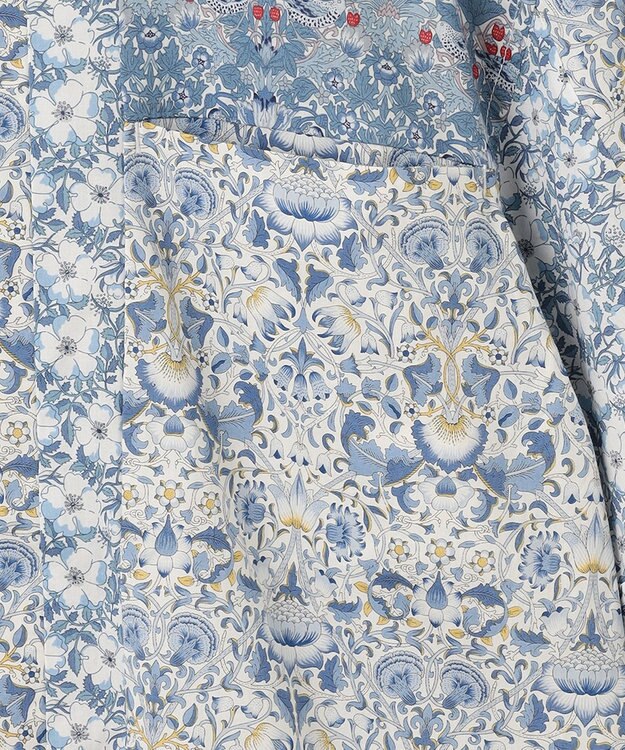 JOSEPH HOMME 【LIBERTY】 パッチワークリバティ 半袖シャツ サックスブルー系3