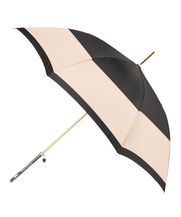 MOONBAT 【耐風】FURLA 長傘 カラーボーダー 日本製 ブラック