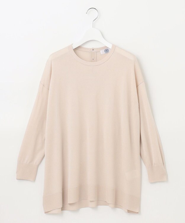 J.PRESS LADIES L 【洗える】 シルキーレーヨンストレッチ オーバーサイズ ニット アイボリー系