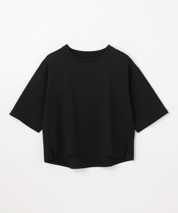 ANY 【Sサイズあり】オーガニックコットンスムース5分袖Tシャツ ブラック