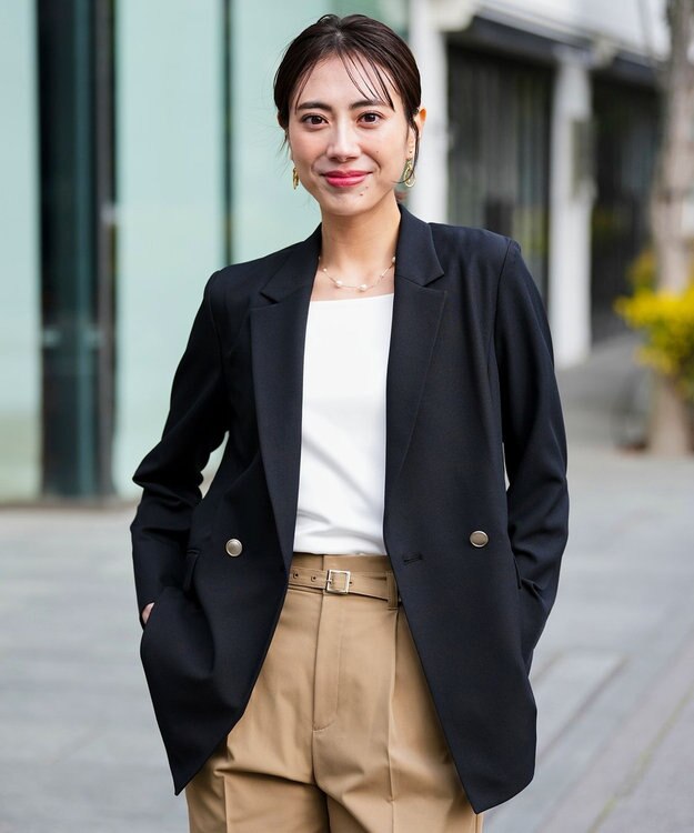 ANY SIS スマートビューティストレッチテーラード ジャケット ネイビー