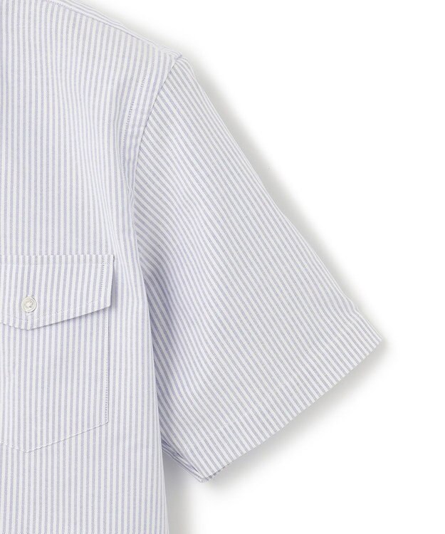 J.PRESS MEN 【J.PRESS BASIC】アービングボタンダウンキャンディストライプ 半袖シャツ ダルブルー系1
