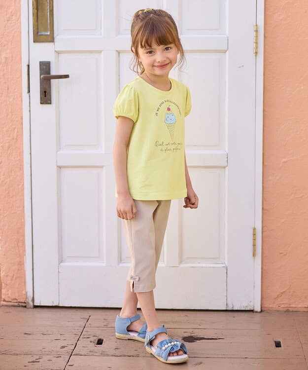 ANY KIDS 【WEB限定】7days プリント 半袖 Tシャツ ライム×アイスクリーム