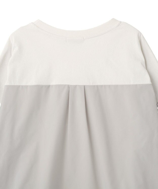 Green Parks ７分袖サイドシャーリングドッキングプルオーバ Off White