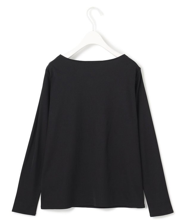 ICB L 【洗える】 PlaXフィラメントジャージー シアーコンビカットソー ブラック系