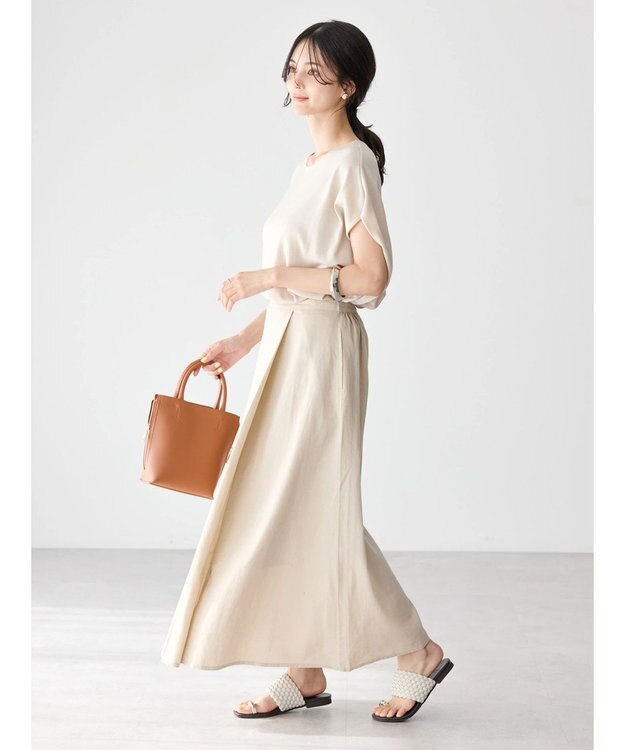 AMERICAN HOLIC リネンブレンドフレアスカート1 Light Beige