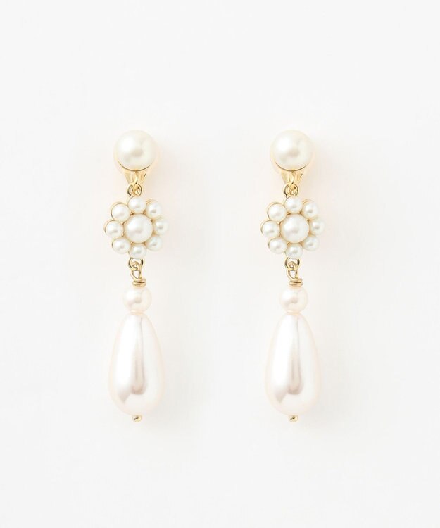 23区 【APPLAUDIR】フラワーモチーフパールイヤリング ゴールド系