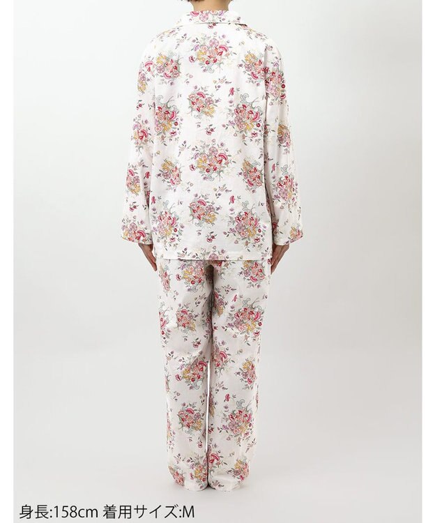 WACOAL パジャマ 長袖 長ズボン 綿100%(本体) ミントン レディース NDX540 /ワコール アイボリー