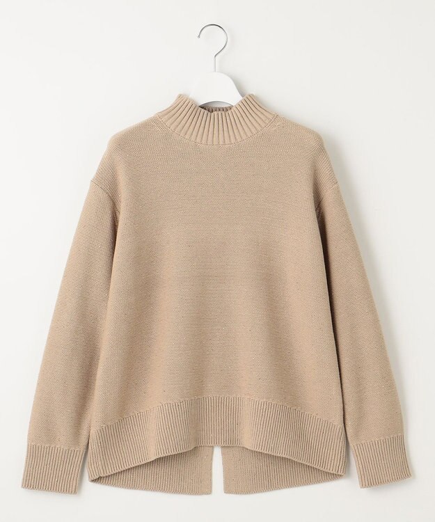 自由区 S 【洗える】スパングルミドルゲージ ニット ベージュ系