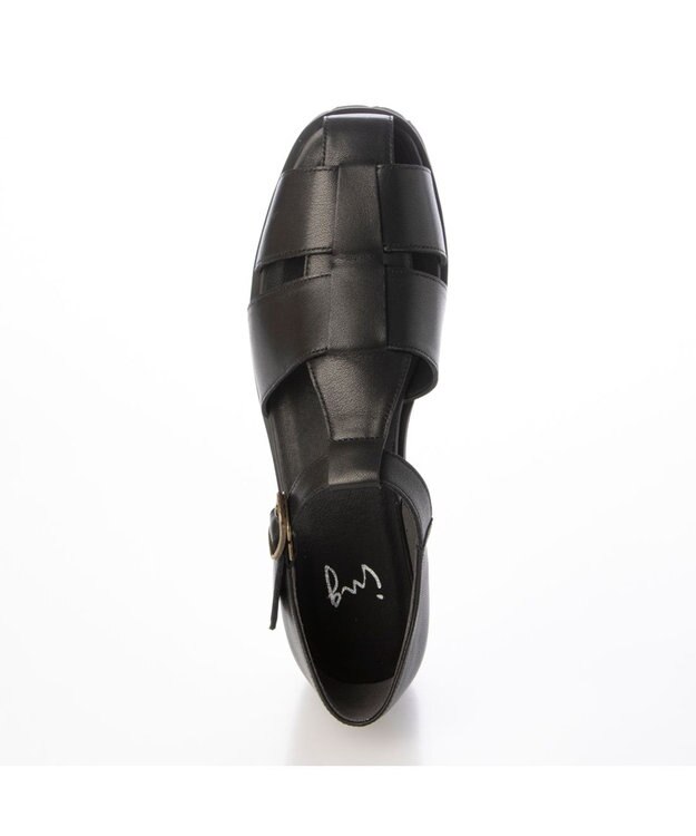 ing <ing>スクエアトゥグルカサンダル ブラック