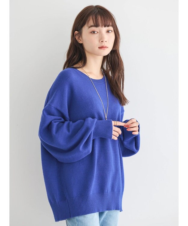 AMERICAN HOLIC バイパチ袖ボリュームニットプルオーバー　 Blue