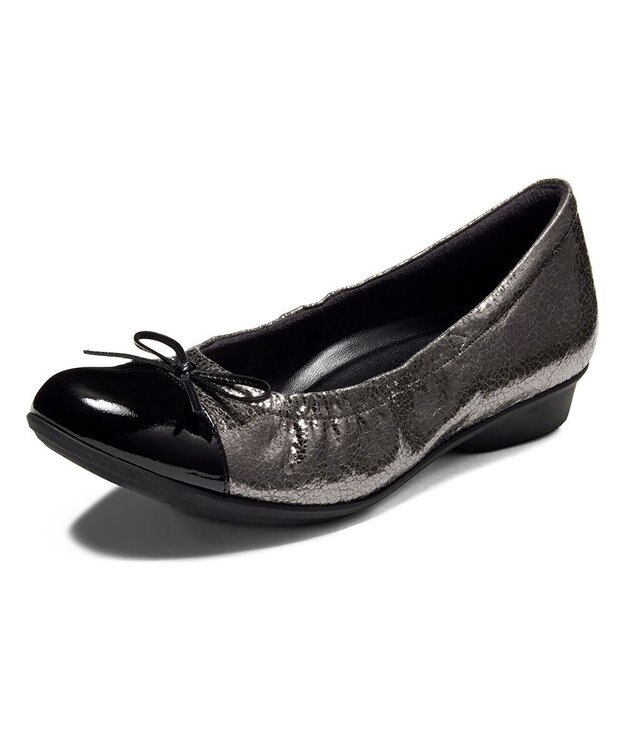 ASICS WALKING ペダラ レディース 2E 2.0cmヒール ガンメタル×ブラック(エナメル)